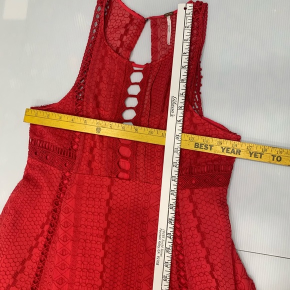 Free People Wherever You Go Red Mini Dress - Sz 8 - Picture 11 of 16